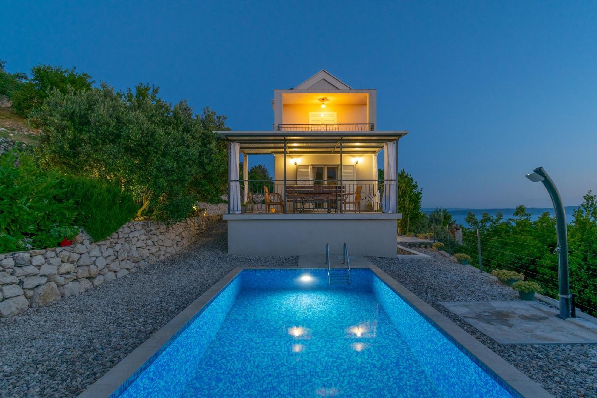 Villa With Sea View Подгора Екстериор снимка